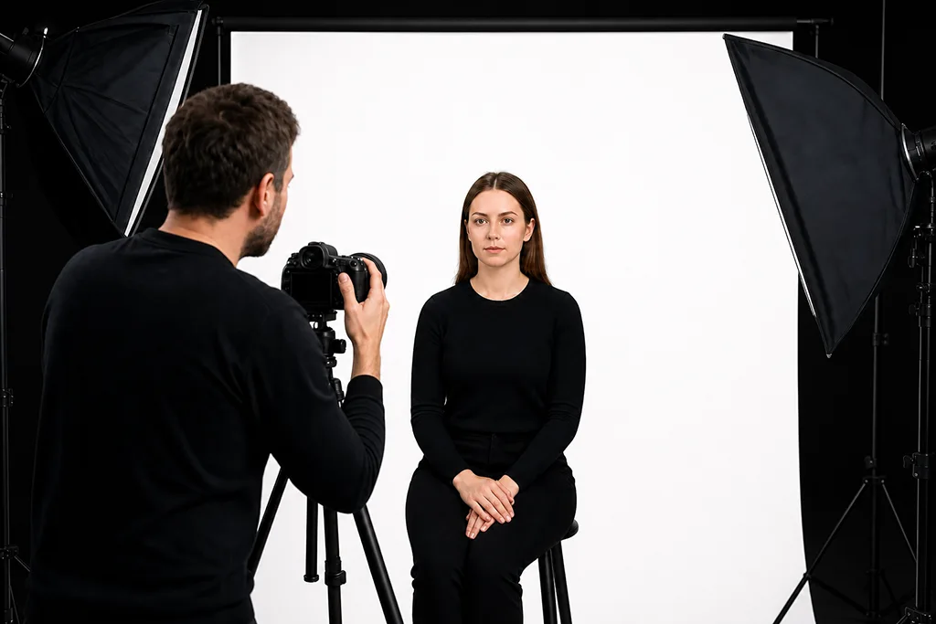 Digitales Passfoto München mit QR‑Code – 6 Monate gültig 1 Digitales biometrisches Passfoto für München mit QR-Code und 6 Monaten Gültigkeit bei PM STUDIOS.